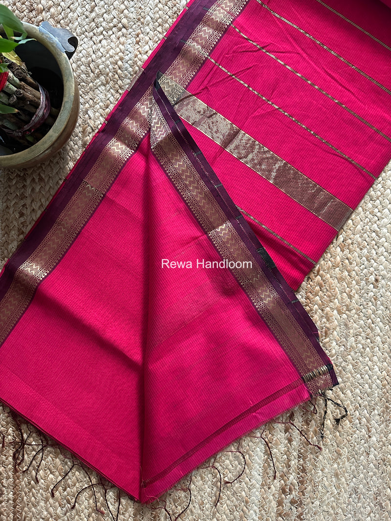 Maheshwari Rani Pink Rasta Lehar Saree RL036
