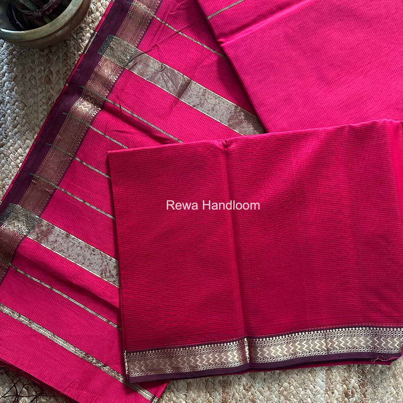 Maheshwari Rani Pink Rasta Lehar Saree RL036