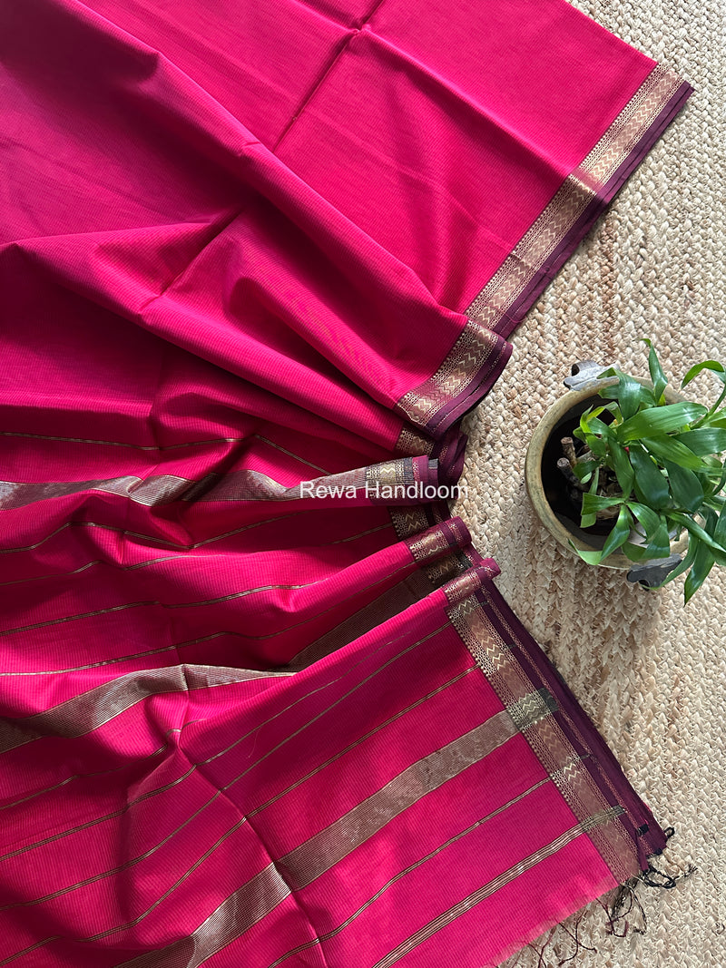 Maheshwari Rani Pink Rasta Lehar Saree RL036