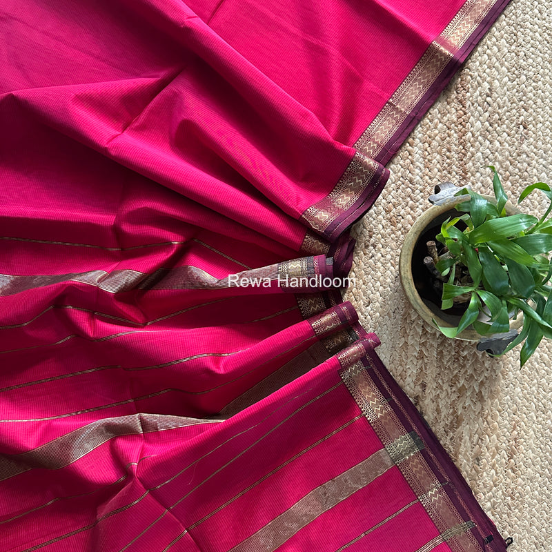 Maheshwari Rani Pink Rasta Lehar Saree RL036
