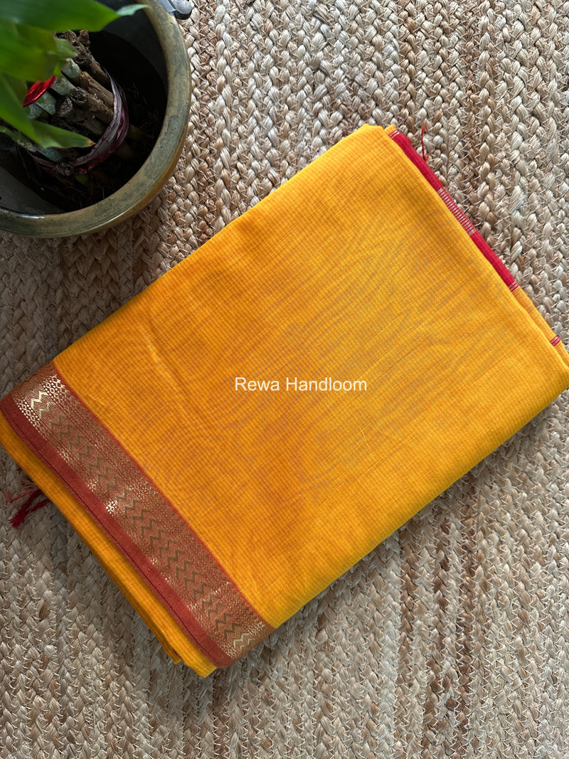 Maheshwari Yellow Rasta Lehar Saree RL042