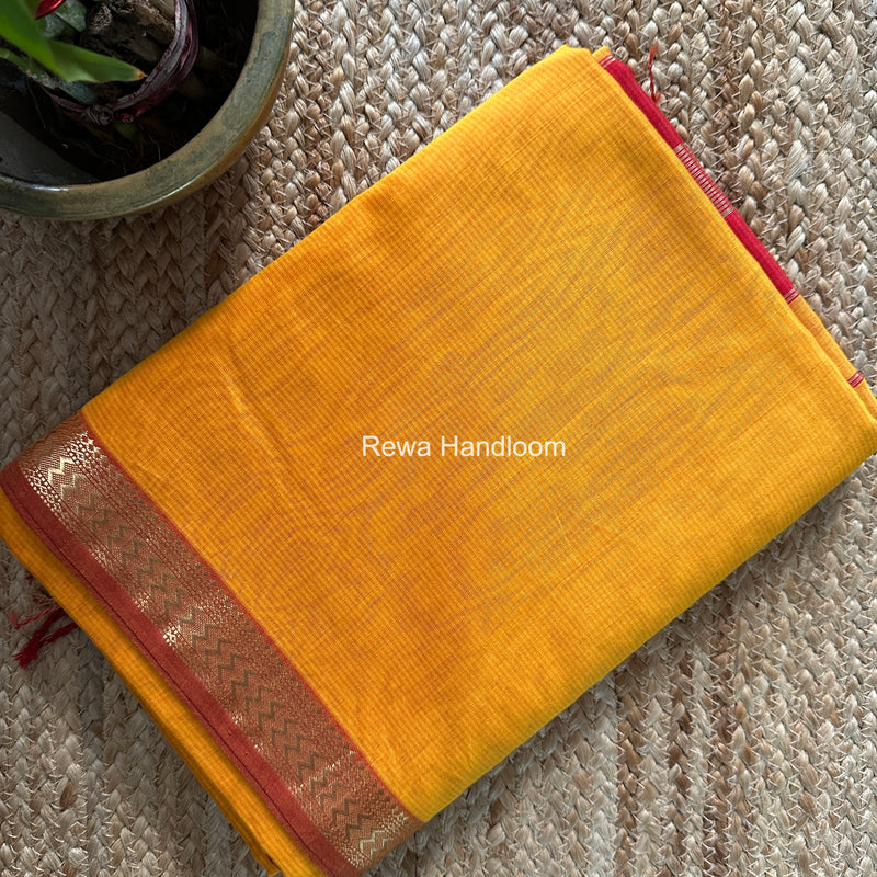Maheshwari Yellow Rasta Lehar Saree RL042