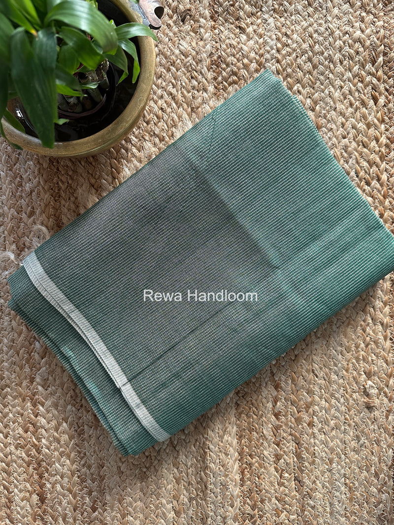Maheshwari Green Tissue Silk Saree TCB0056