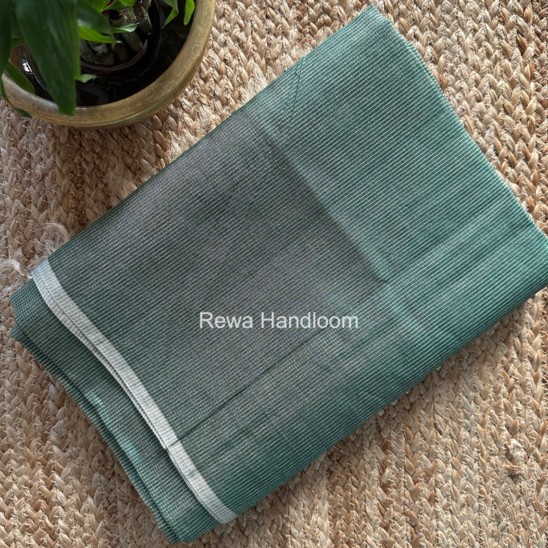 Maheshwari Green Tissue Silk Saree TCB0056