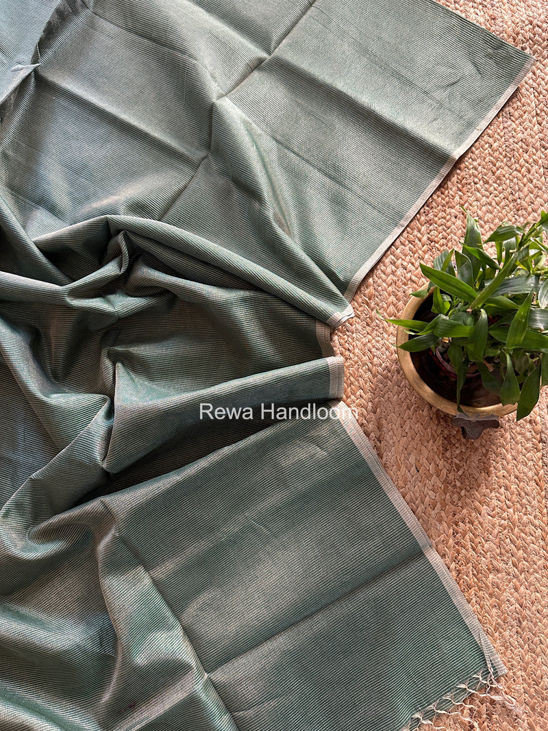 Maheshwari Green Tissue Silk Saree TCB0056