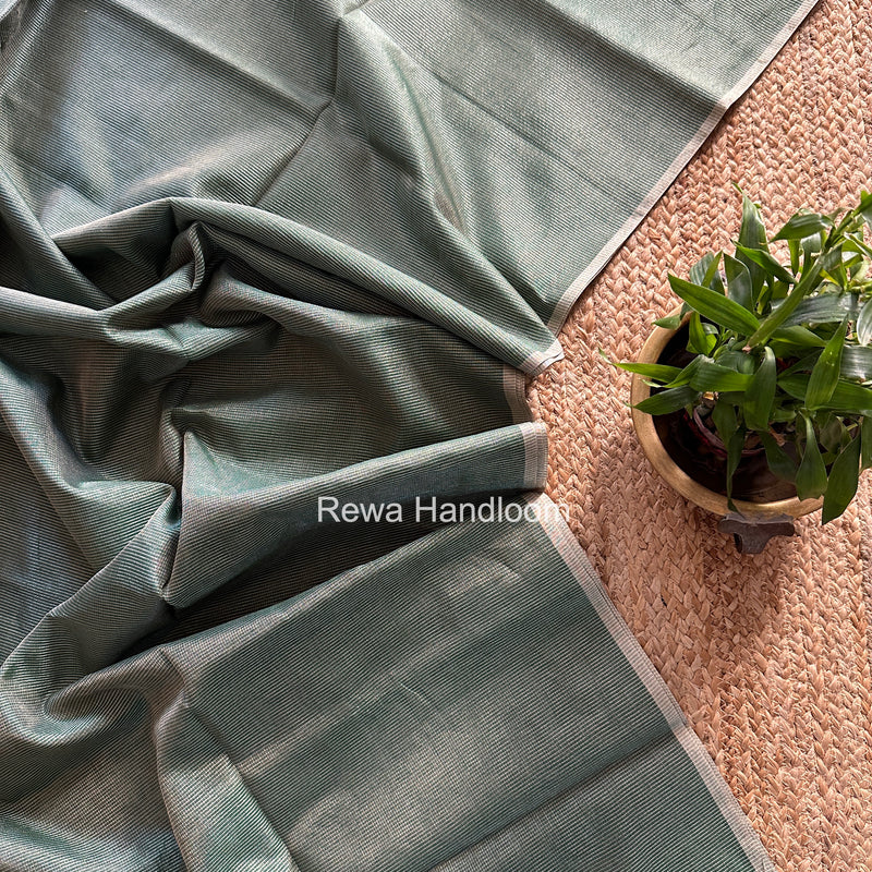 Maheshwari Green Tissue Silk Saree TCB0056