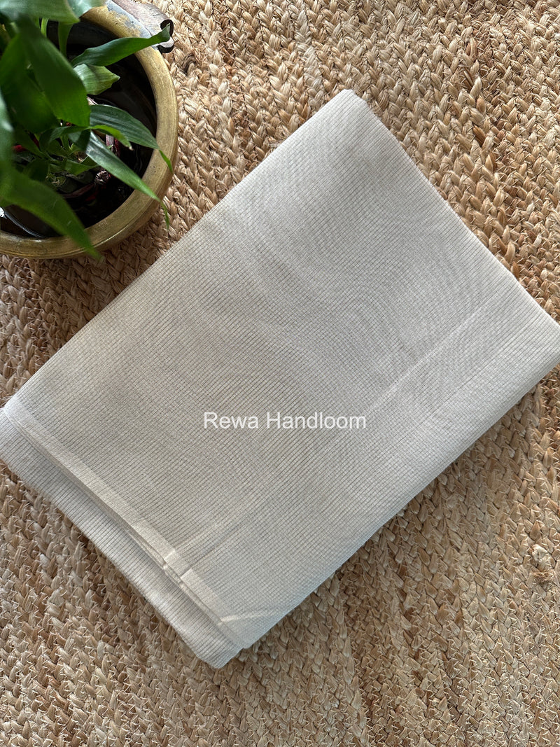 Maheshwari White Tissue Silk Saree TCB0057