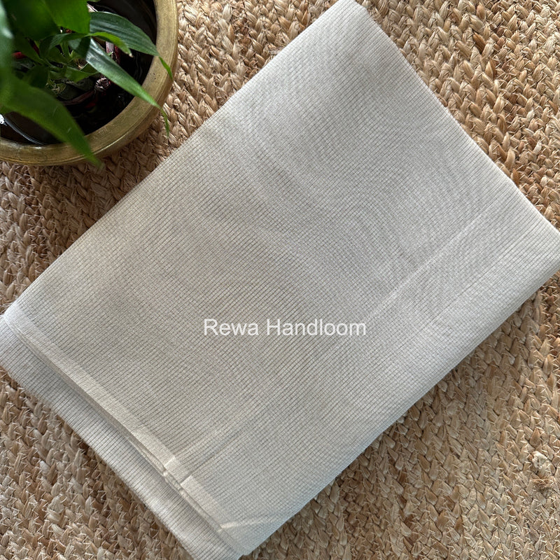 Maheshwari White Tissue Silk Saree TCB0057