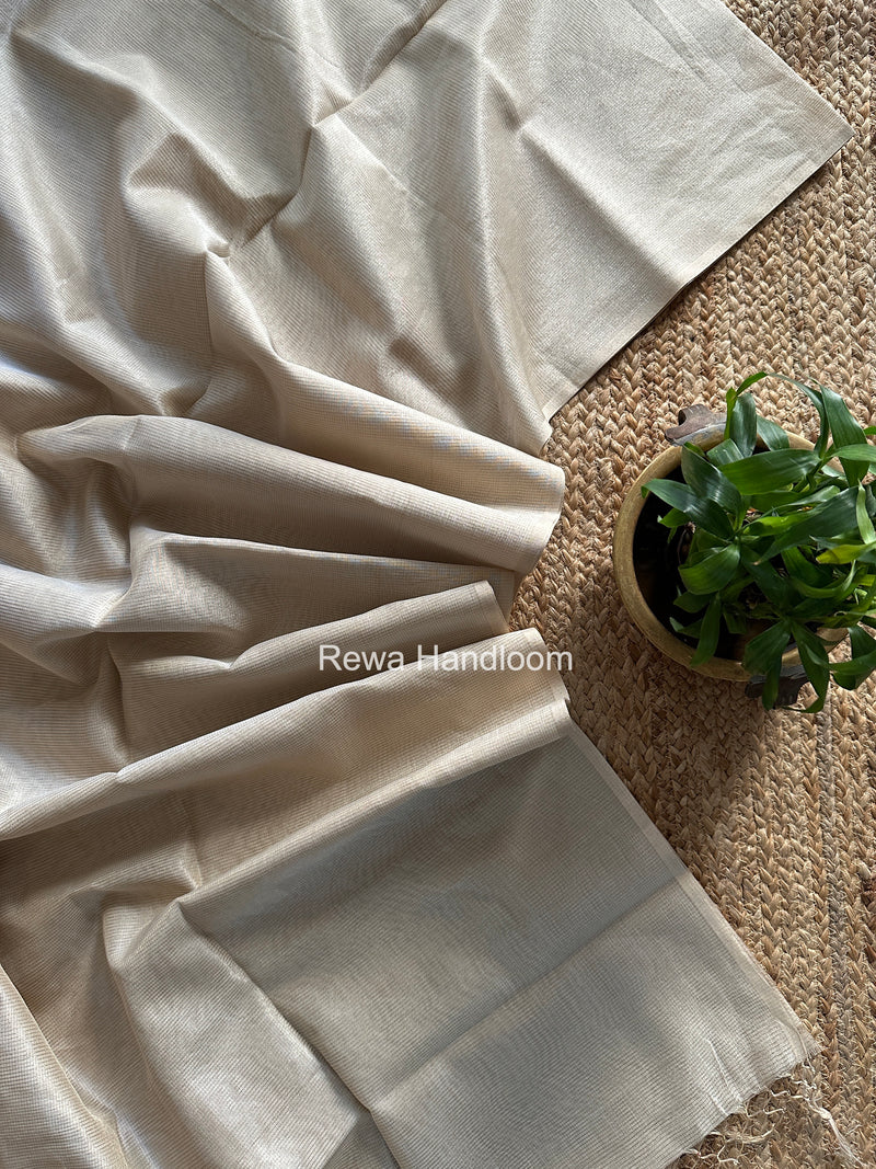 Maheshwari White Tissue Silk Saree TCB0057