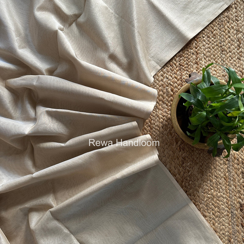 Maheshwari White Tissue Silk Saree TCB0057