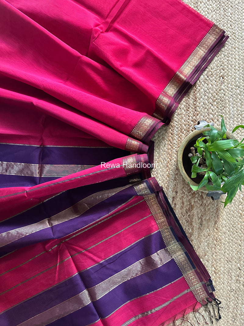 Maheshwari Rani Pink Rasta Lehar Saree RL040