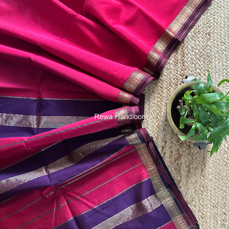 Maheshwari Rani Pink Rasta Lehar Saree RL040
