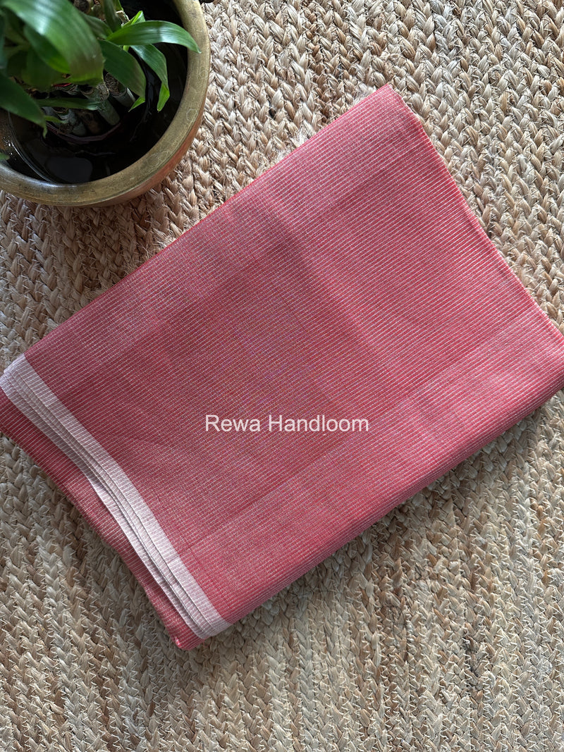 Maheshwari Pink Tissue Silk Saree TCB0061