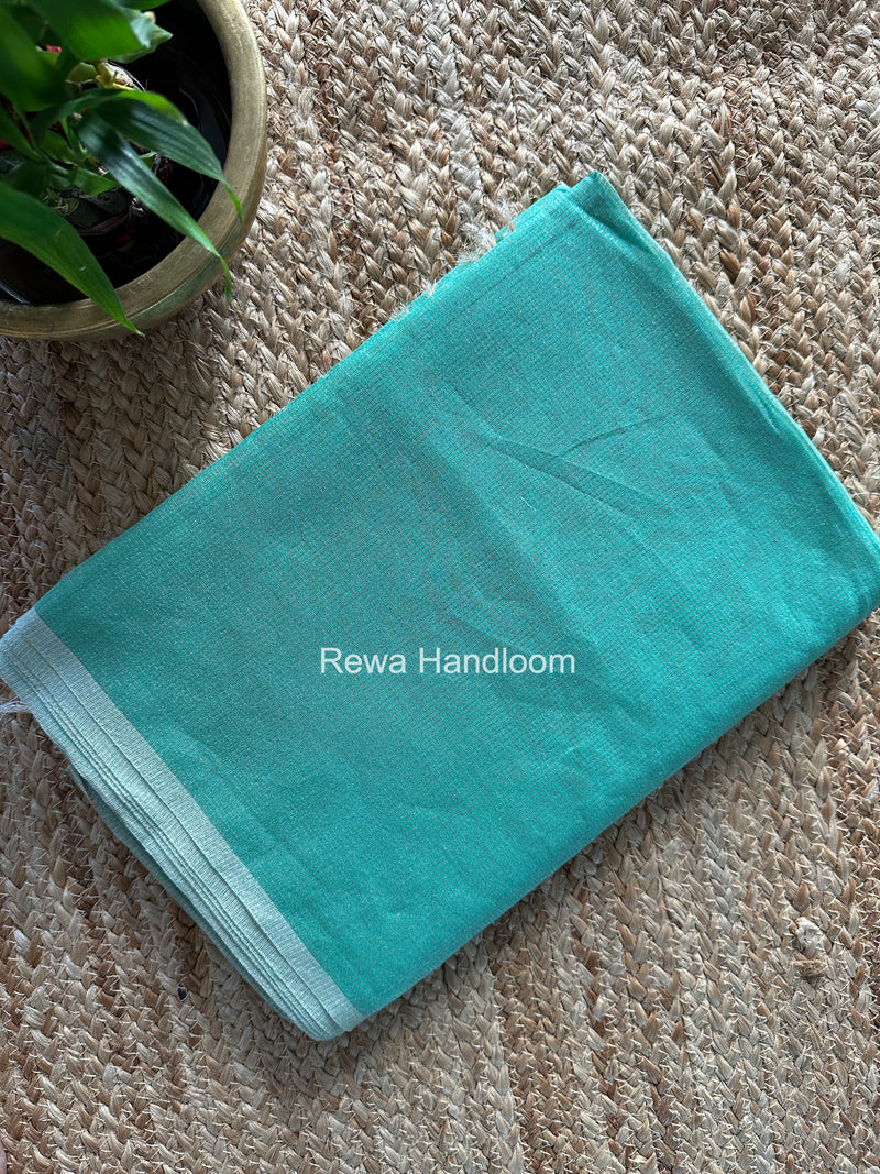 Maheshwari Aqua Green Tissue Silk Saree TCB0062