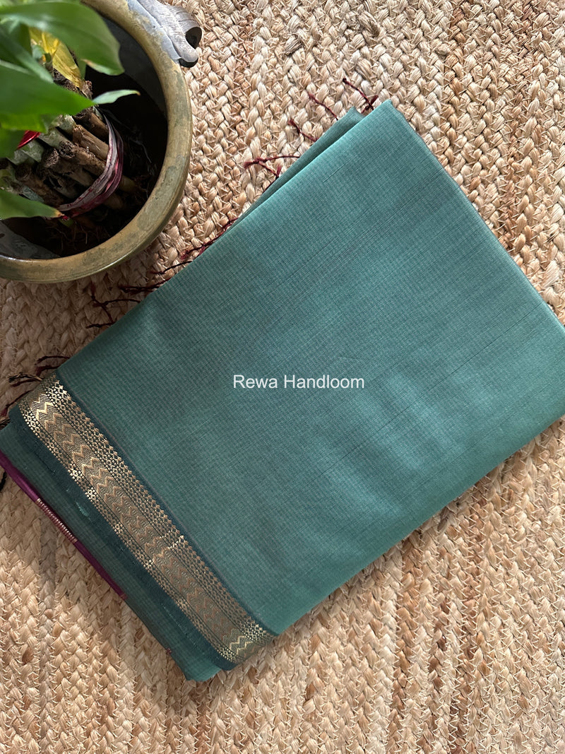 Maheshwari Teal Green Rasta Lehar Saree RL031