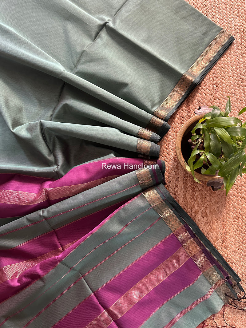 Maheshwari Teal Green Rasta Lehar Saree RL031