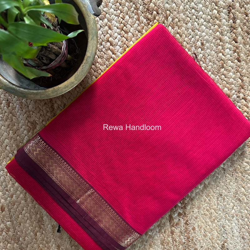 Maheshwari Rani Pink Rasta Lehar Saree RL038