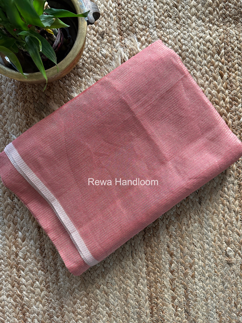 Maheshwari Baby Pink Tissue Silk Saree TCB0063