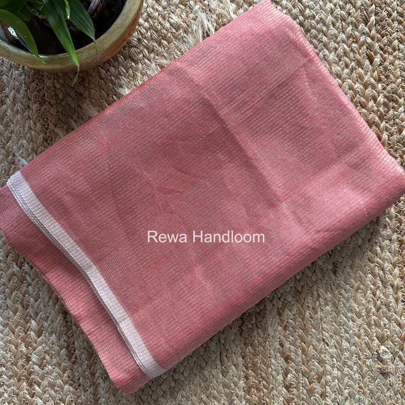 Maheshwari Baby Pink Tissue Silk Saree TCB0063