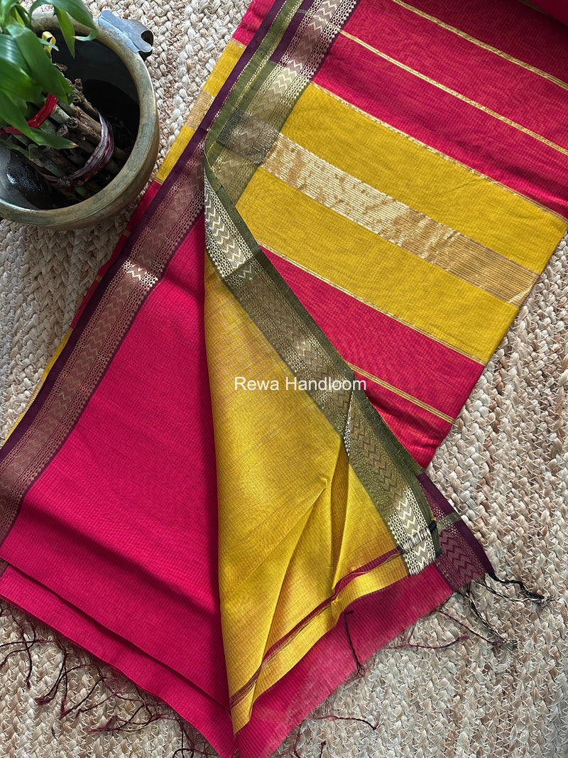 Maheshwari Rani Pink Rasta Lehar Saree RL038