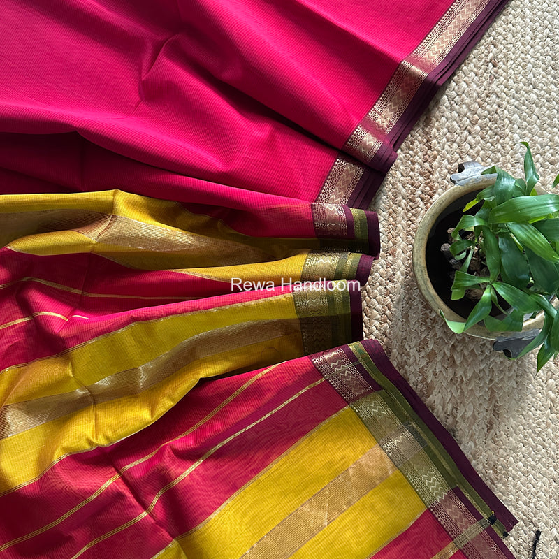 Maheshwari Rani Pink Rasta Lehar Saree RL038