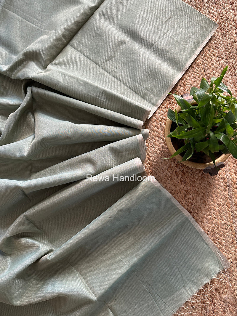 Maheshwari Light Pista Green Tissue Silk Saree TCB0059