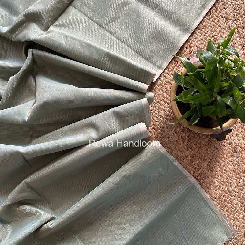 Maheshwari Light Pista Green Tissue Silk Saree TCB0059