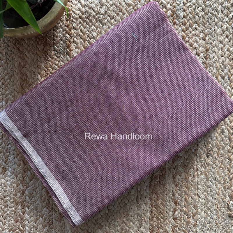 Maheshwari Purple Tissue Silk Saree TCB0058