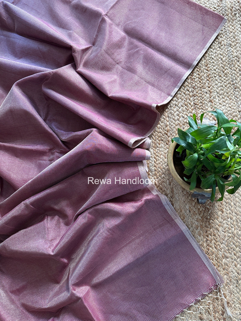 Maheshwari Purple Tissue Silk Saree TCB0058