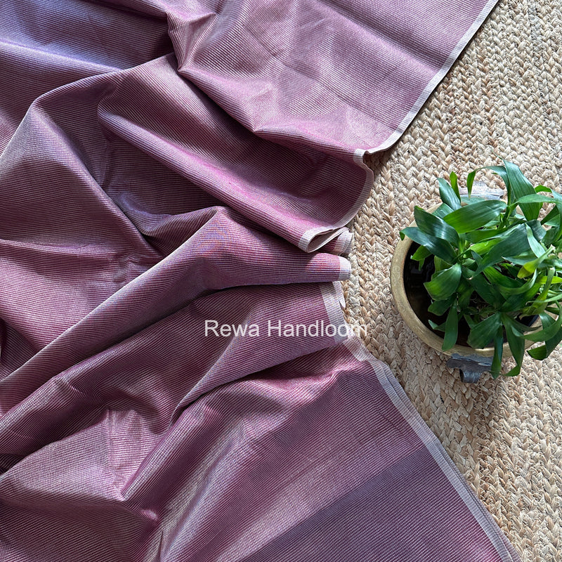 Maheshwari Purple Tissue Silk Saree TCB0058