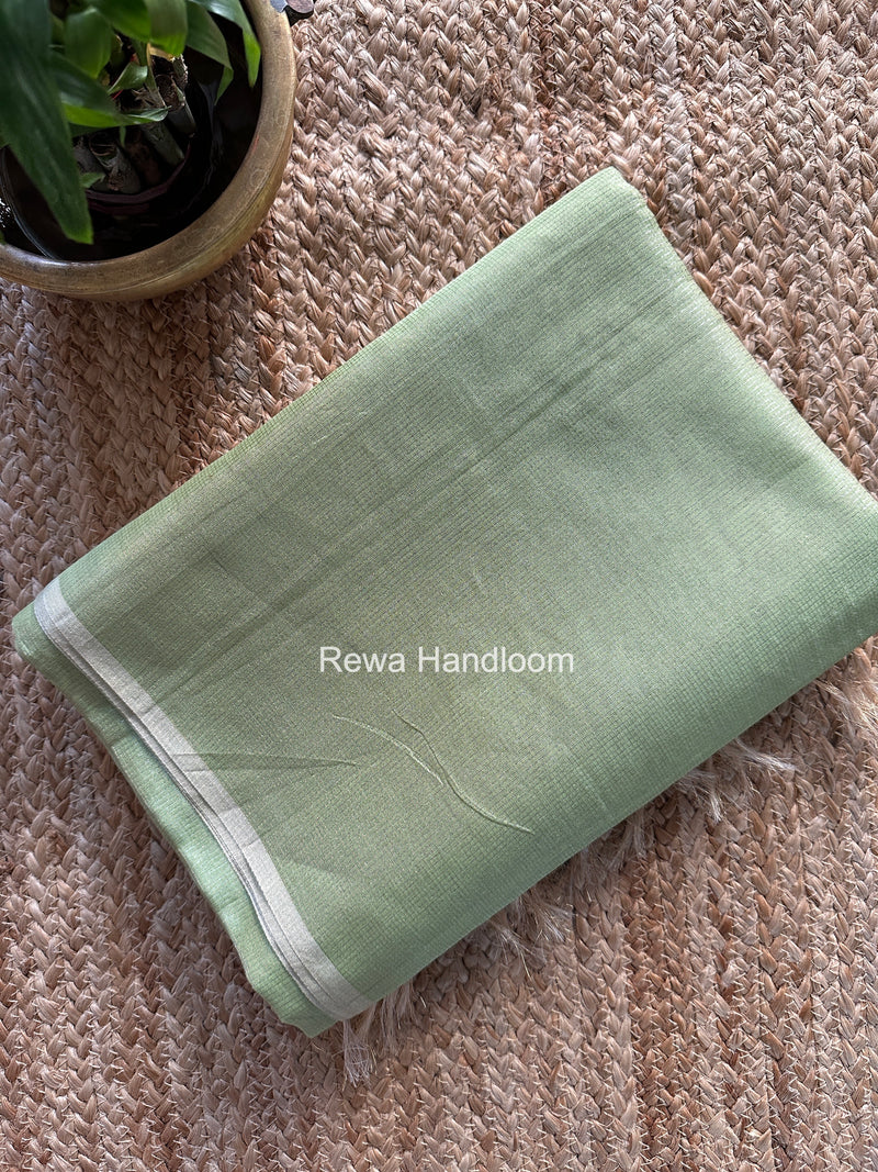 Maheshwari Pista Green Tissue Silk Saree TCB0064