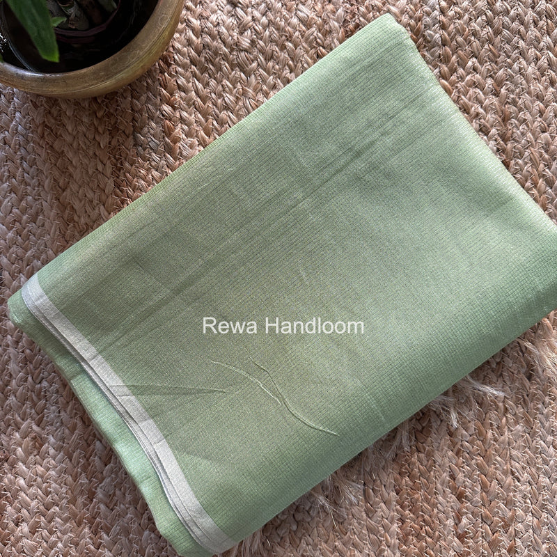 Maheshwari Pista Green Tissue Silk Saree TCB0064