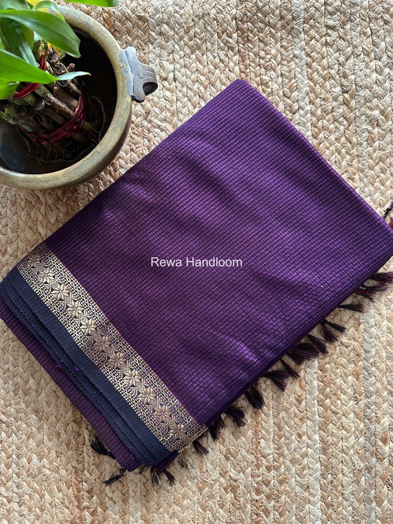 Maheshwari Violet Garbha Reshami Silk Saree GS338