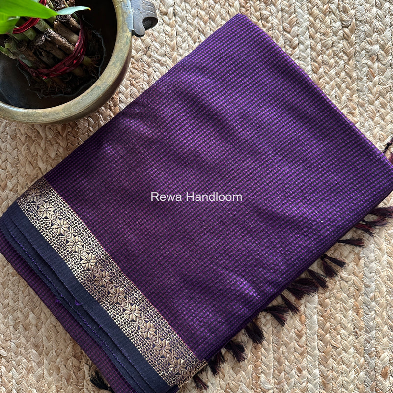 Maheshwari Violet Garbha Reshami Silk Saree GS338