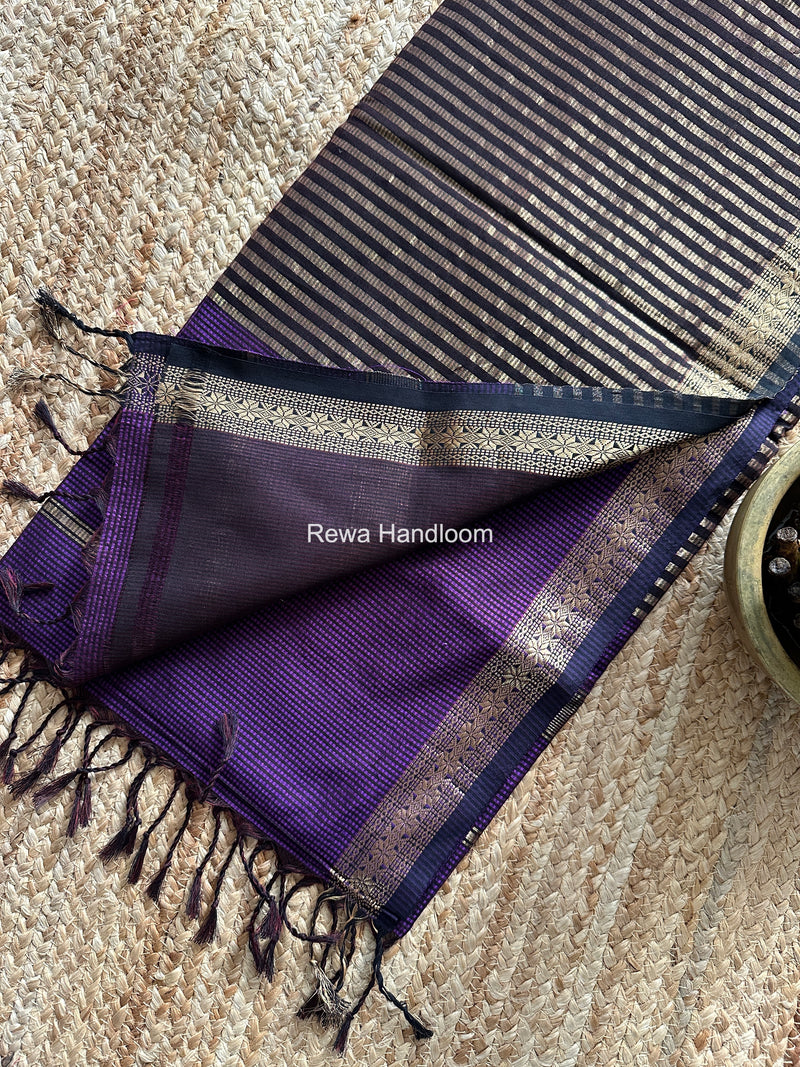 Maheshwari Violet Garbha Reshami Silk Saree GS338