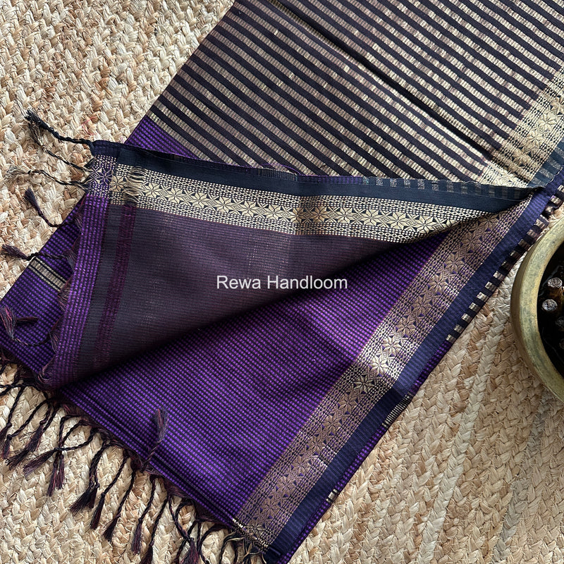 Maheshwari Violet Garbha Reshami Silk Saree GS338