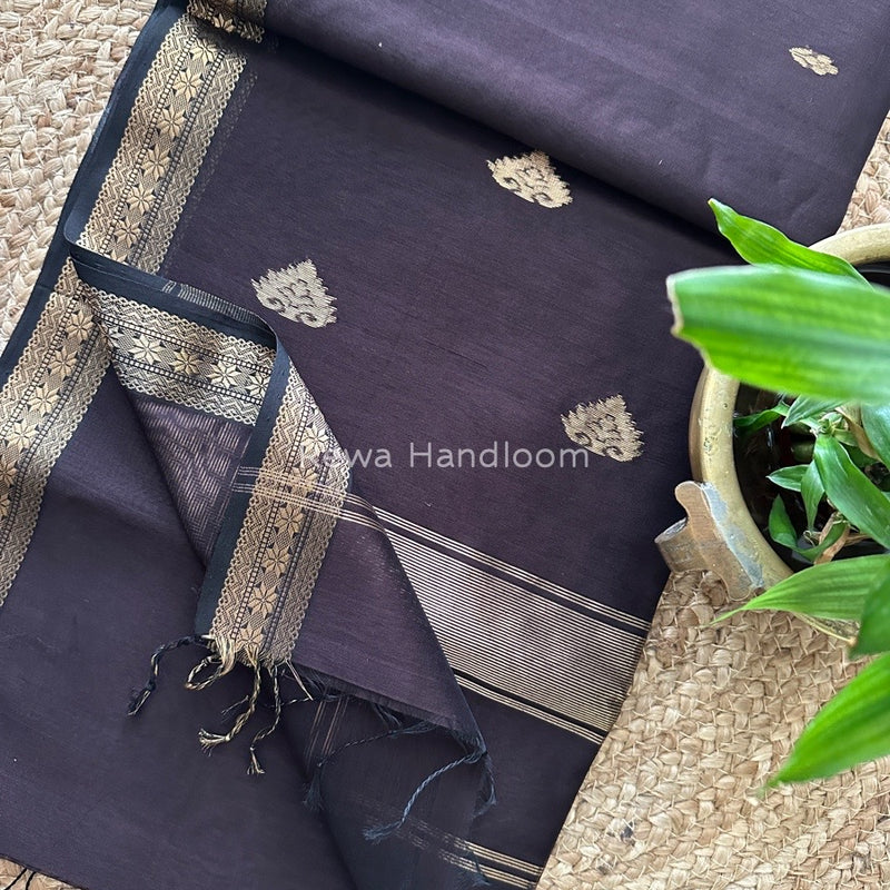  Butta Pallu Zari Border Maheshwari Saree