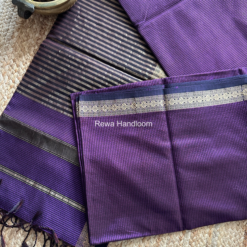Maheshwari Violet Garbha Reshami Silk Saree GS338