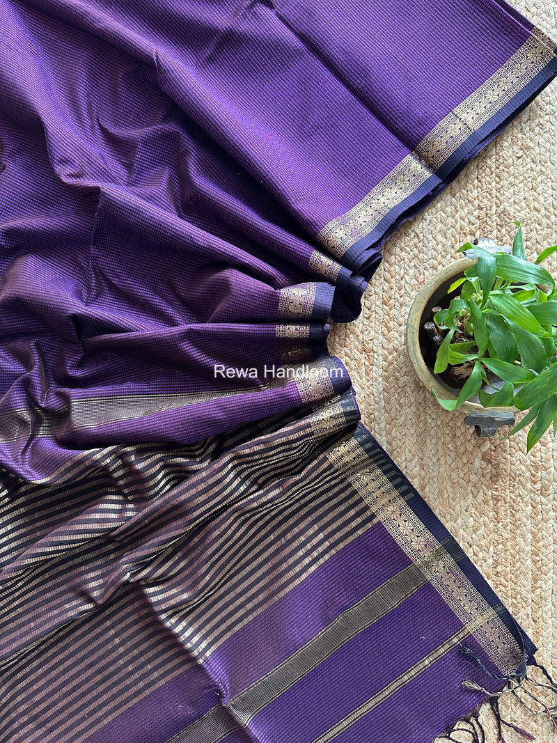 Maheshwari Violet Garbha Reshami Silk Saree GS338