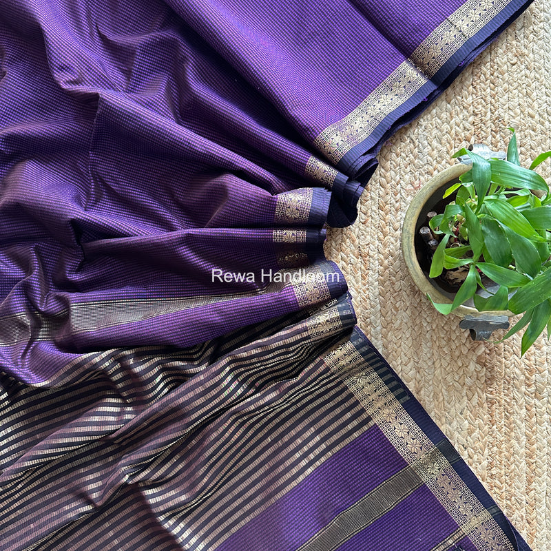 Maheshwari Violet Garbha Reshami Silk Saree GS338