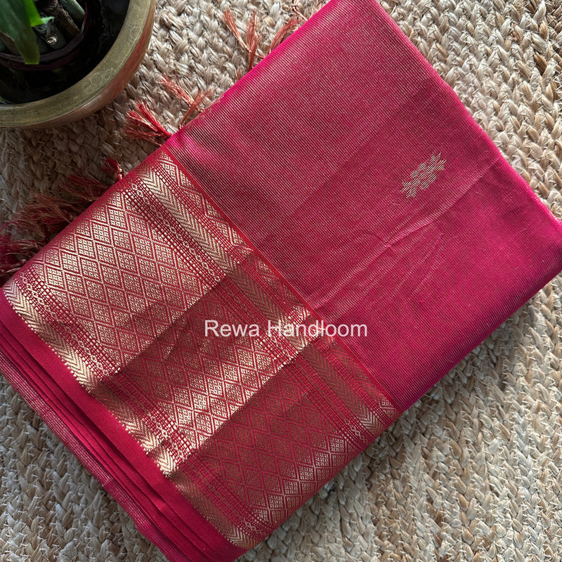 Maheshwari Rani Pink Tissue Rich Pallu Saree THP036