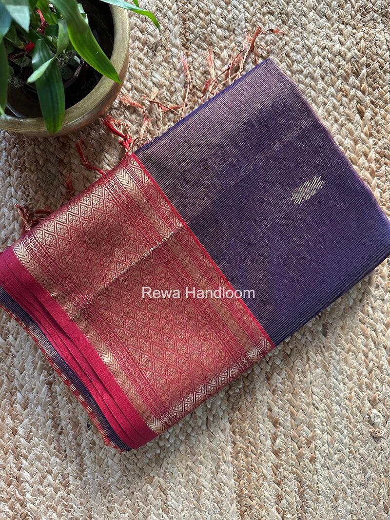 Maheshwari Purple Tissue Rich Pallu Saree THP037