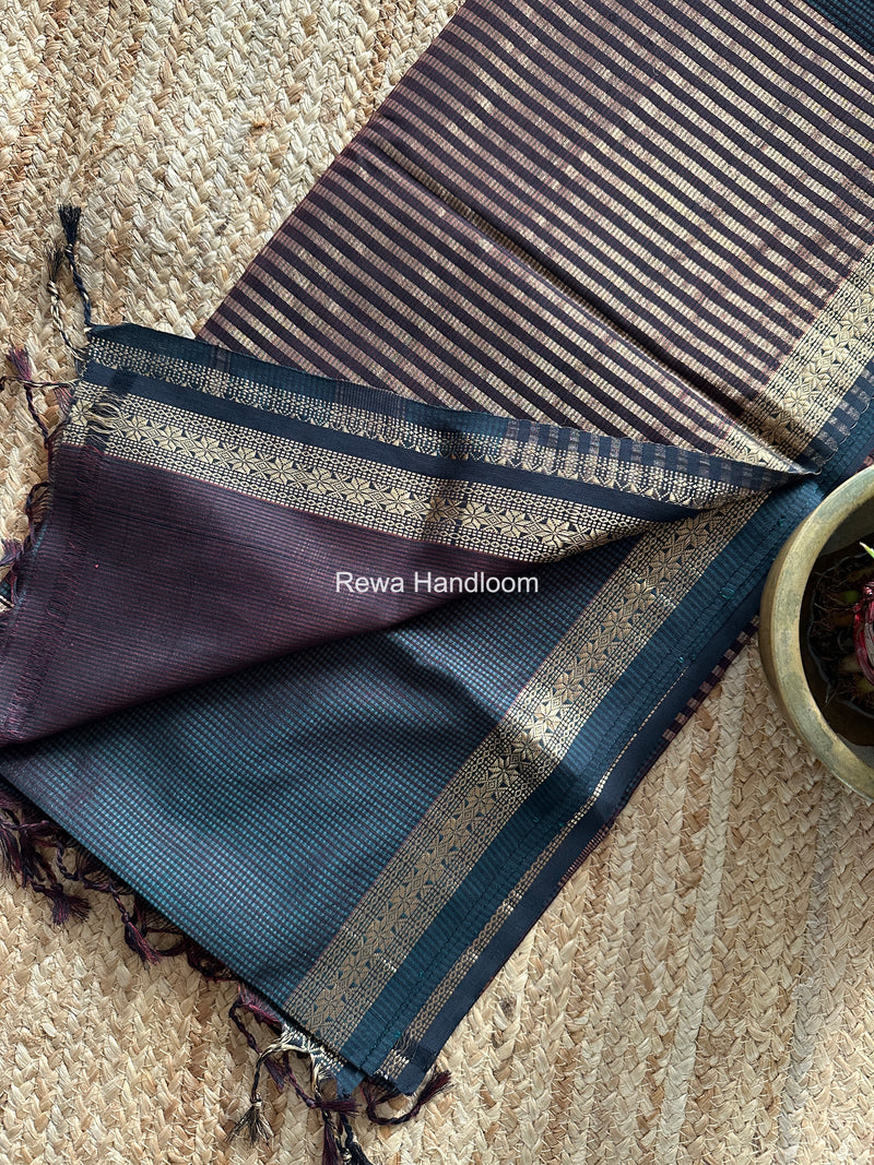 Maheshwari Green Garbha Reshami Silk Saree GS208