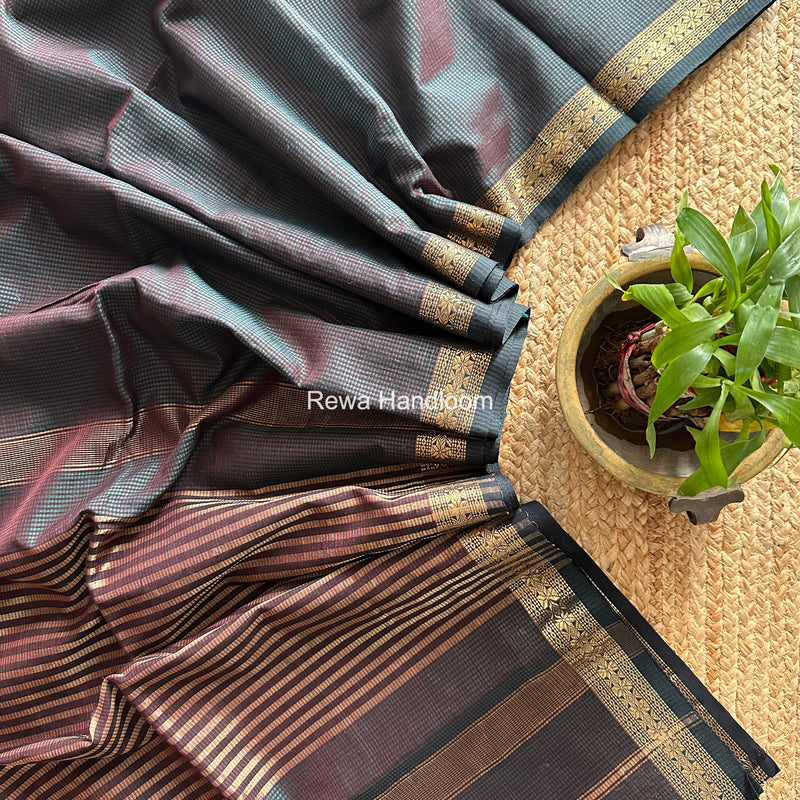 Maheshwari Green Garbha Reshami Silk Saree GS208