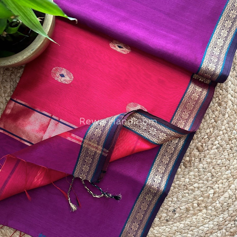  Butta Pallu Zari Border Maheshwari Saree