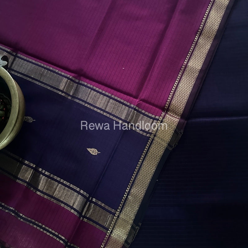 Maheshwari Violet-Magenta Motifs Top-Dupatta Set PST0138