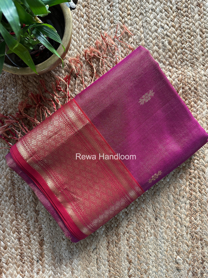Maheshwari Magenta Tissue Rich Pallu Saree THP040