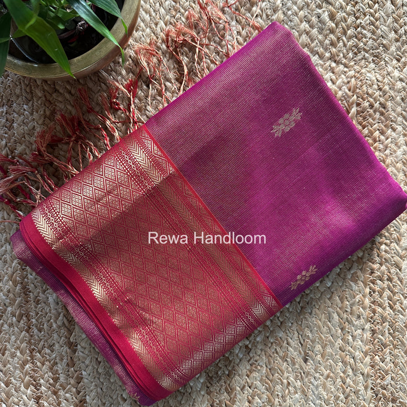 Maheshwari Magenta Tissue Rich Pallu Saree THP040