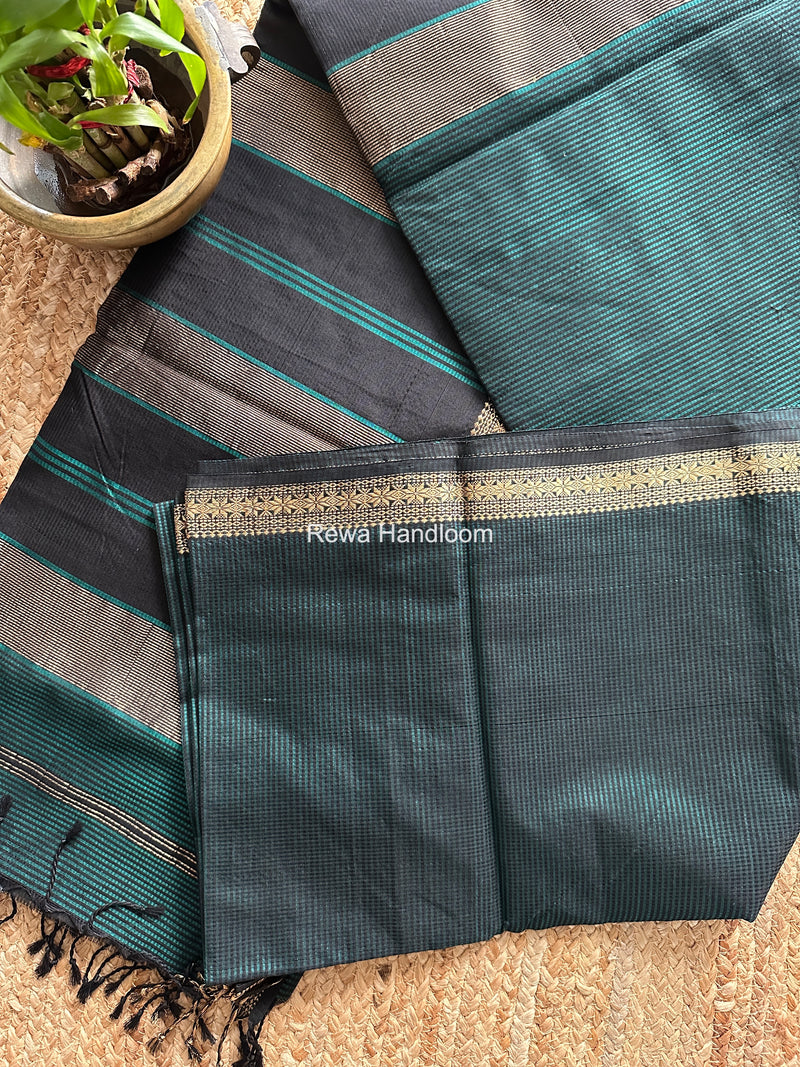 Maheshwari Green Garbha Reshami Silk Saree GS336