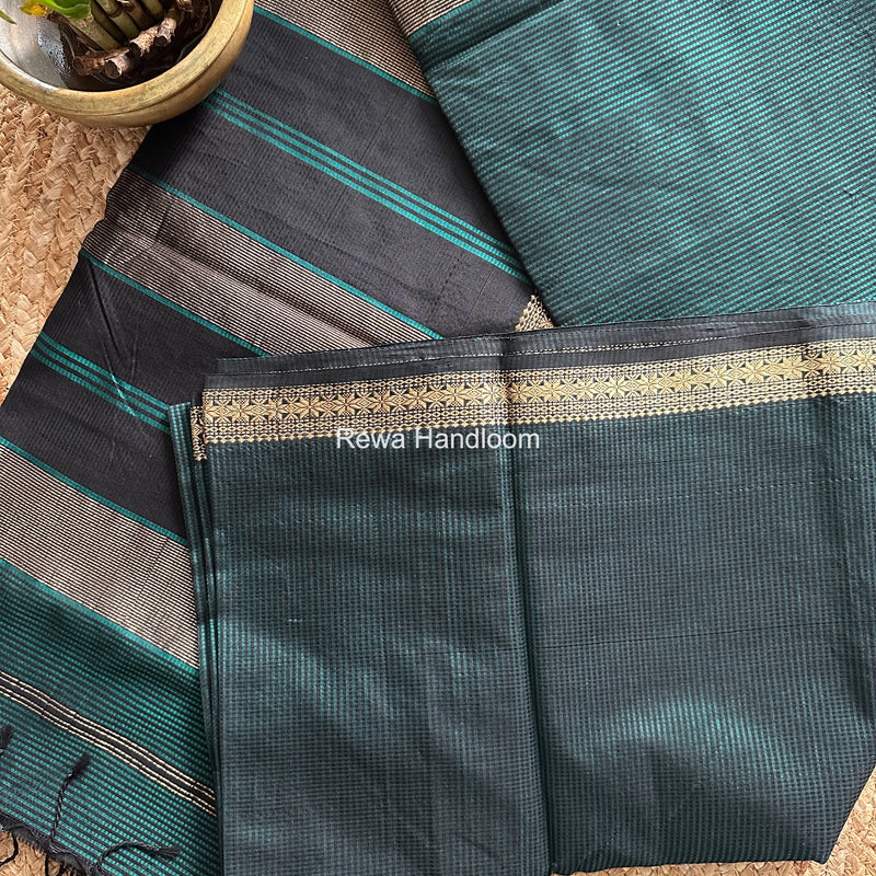 Maheshwari Green Garbha Reshami Silk Saree GS336